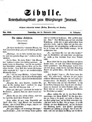 Sibylle (Würzburger Journal) Donnerstag 24. September 1868