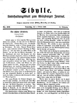 Sibylle (Würzburger Journal) Donnerstag 1. Oktober 1868