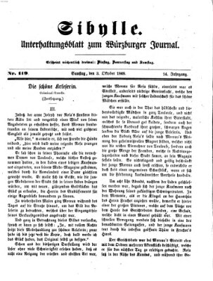 Sibylle (Würzburger Journal) Samstag 3. Oktober 1868