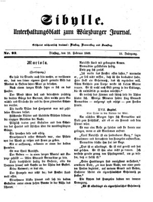 Sibylle (Würzburger Journal) Dienstag 23. Februar 1869