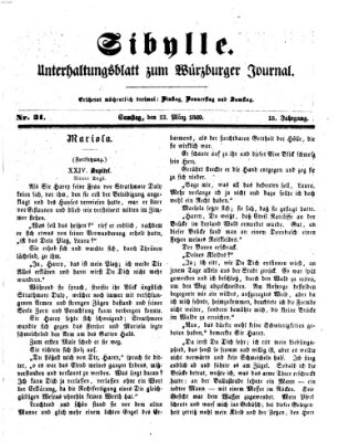 Sibylle (Würzburger Journal) Samstag 13. März 1869