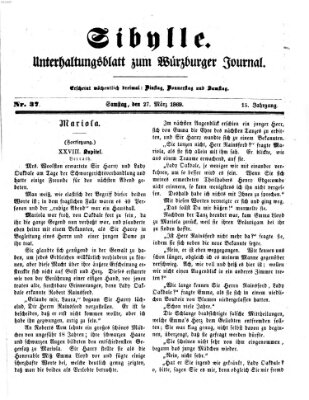 Sibylle (Würzburger Journal) Samstag 27. März 1869