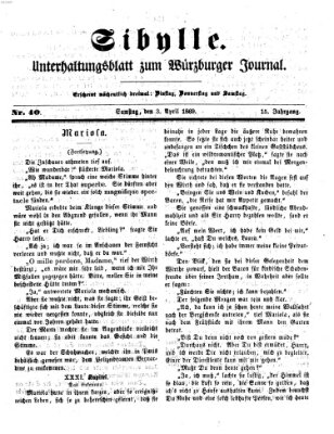 Sibylle (Würzburger Journal) Samstag 3. April 1869