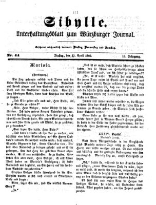 Sibylle (Würzburger Journal) Dienstag 13. April 1869