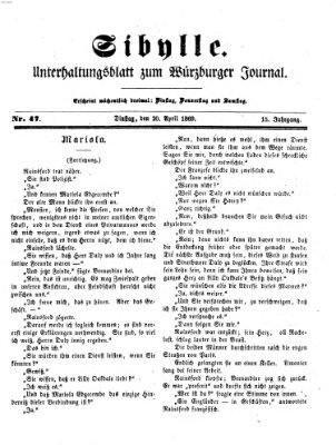 Sibylle (Würzburger Journal) Dienstag 20. April 1869