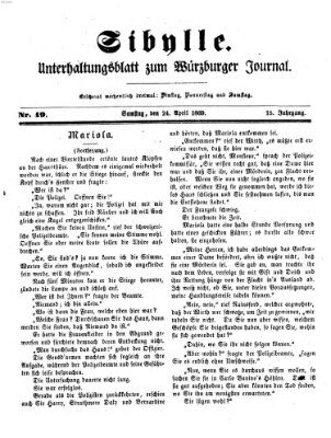 Sibylle (Würzburger Journal) Samstag 24. April 1869