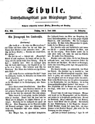 Sibylle (Würzburger Journal) Dienstag 1. Juni 1869