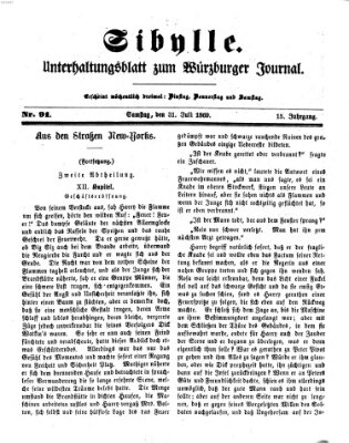 Sibylle (Würzburger Journal) Samstag 31. Juli 1869