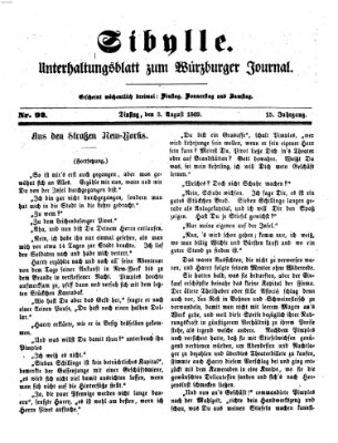 Sibylle (Würzburger Journal) Dienstag 3. August 1869