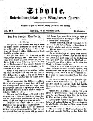 Sibylle (Würzburger Journal) Donnerstag 16. September 1869