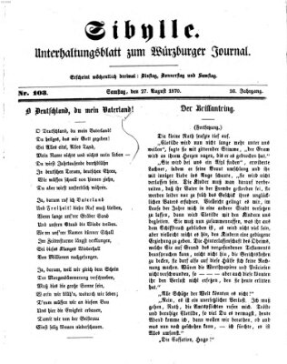 Sibylle (Würzburger Journal) Samstag 27. August 1870