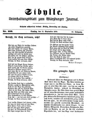 Sibylle (Würzburger Journal) Samstag 10. September 1870