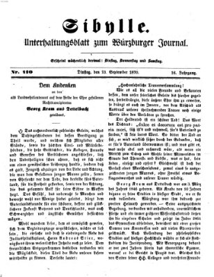 Sibylle (Würzburger Journal) Dienstag 13. September 1870