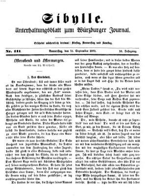 Sibylle (Würzburger Journal) Donnerstag 15. September 1870