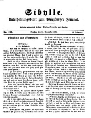 Sibylle (Würzburger Journal) Samstag 24. September 1870