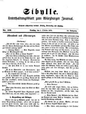 Sibylle (Würzburger Journal) Samstag 1. Oktober 1870