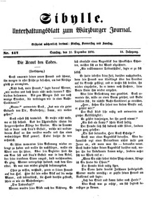 Sibylle (Würzburger Journal) Samstag 10. Dezember 1870