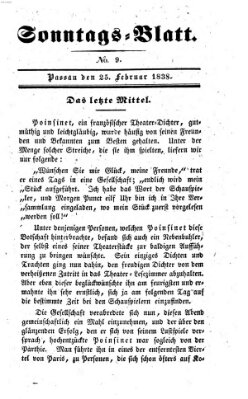 Kourier an der Donau. Sonntags-Blatt : der Unterhaltung gewidmet ; eine Zugabe zum Kourier an der Donau (Donau-Zeitung) Sonntag 25. Februar 1838