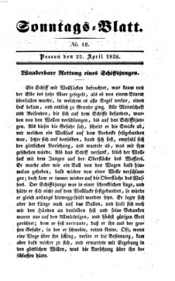 Kourier an der Donau. Sonntags-Blatt : der Unterhaltung gewidmet ; eine Zugabe zum Kourier an der Donau (Donau-Zeitung) Sonntag 22. April 1838