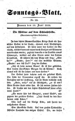 Kourier an der Donau. Sonntags-Blatt : der Unterhaltung gewidmet ; eine Zugabe zum Kourier an der Donau (Donau-Zeitung) Sonntag 10. Juni 1838