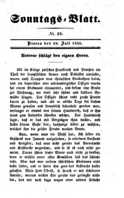 Kourier an der Donau. Sonntags-Blatt : der Unterhaltung gewidmet ; eine Zugabe zum Kourier an der Donau (Donau-Zeitung) Sonntag 29. Juli 1838