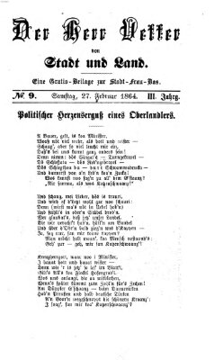 Stadtfraubas Samstag 27. Februar 1864