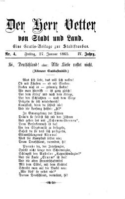 Stadtfraubas Freitag 27. Januar 1865