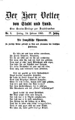 Stadtfraubas Freitag 24. Februar 1865