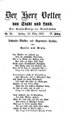 Stadtfraubas Freitag 10. März 1865