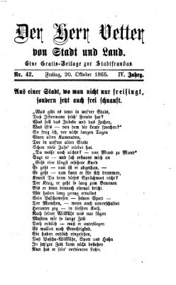 Stadtfraubas Freitag 20. Oktober 1865