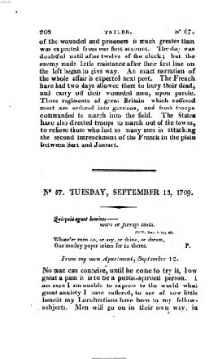 The tatler Freitag 13. September 1709