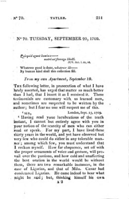 The tatler Freitag 20. September 1709