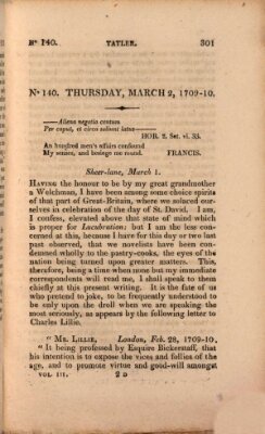 The tatler Sonntag 2. März 1710
