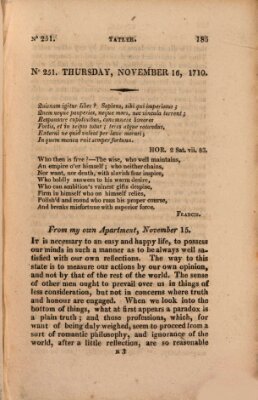 The tatler Sonntag 16. November 1710