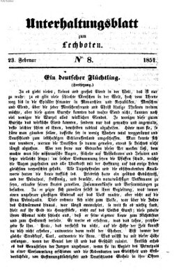 Der Lechbote. Unterhaltungsblatt zum Lechboten (Der Lechbote) Sonntag 23. Februar 1851