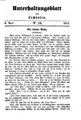 Der Lechbote. Unterhaltungsblatt zum Lechboten (Der Lechbote) Sonntag 6. April 1851