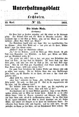 Der Lechbote. Unterhaltungsblatt zum Lechboten (Der Lechbote) Sonntag 13. April 1851