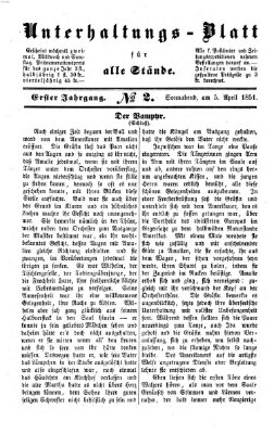 Unterhaltungs-Blatt für alle Stände Samstag 5. April 1851