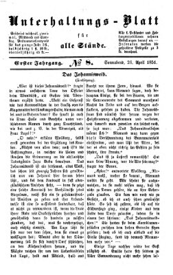 Unterhaltungs-Blatt für alle Stände Samstag 26. April 1851