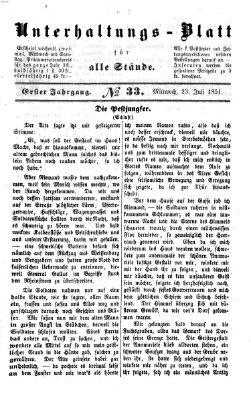 Unterhaltungs-Blatt für alle Stände Mittwoch 23. Juli 1851