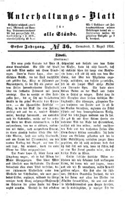 Unterhaltungs-Blatt für alle Stände Samstag 2. August 1851