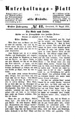 Unterhaltungs-Blatt für alle Stände Samstag 23. August 1851