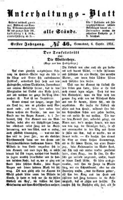 Unterhaltungs-Blatt für alle Stände Samstag 6. September 1851