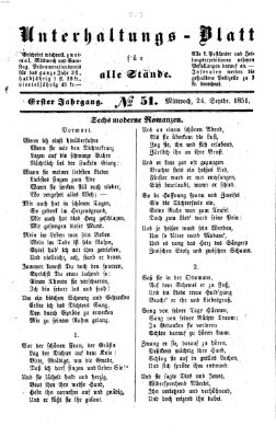 Unterhaltungs-Blatt für alle Stände Mittwoch 24. September 1851