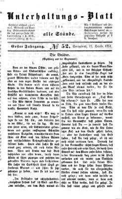 Unterhaltungs-Blatt für alle Stände Samstag 27. September 1851