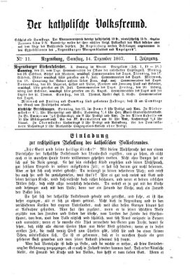 Der katholische Volksfreund Samstag 14. Dezember 1867