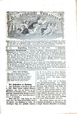 Der katholische Volksfreund Donnerstag 16. Juli 1868