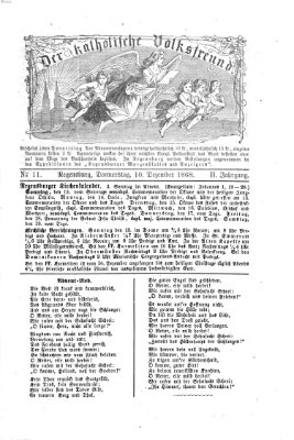 Der katholische Volksfreund Donnerstag 10. Dezember 1868