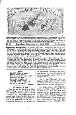 Der katholische Volksfreund Donnerstag 22. April 1869