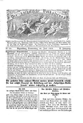 Der katholische Volksfreund Donnerstag 24. Juni 1869